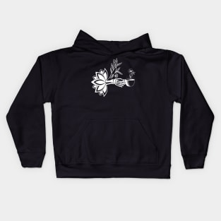 Skeleton Hand Floral Look Kids Hoodie